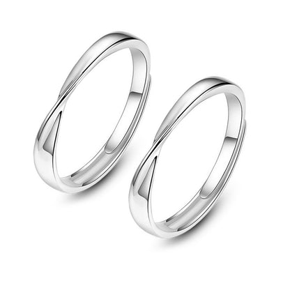 Rockyu シンプルクロスデザイン リング レディース ピンクゴールド＆シルバー 18Kメッキ フリーサイズ