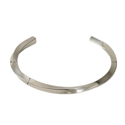 Rockyu チタンC型バングル レディース – 高級感あふれるシンプルブレスレット（全5色）