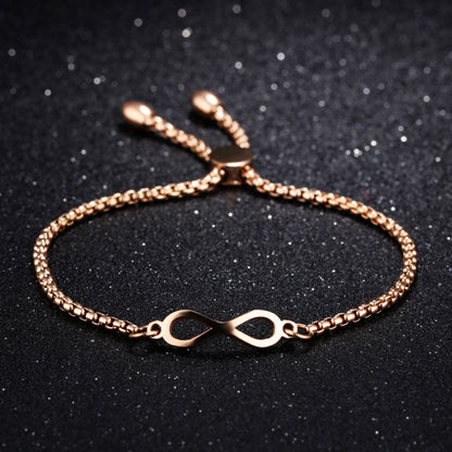 Rockyu インフィニティスライダーブレスレット｜無限モチーフ×調節式チェーン｜3カラー展開