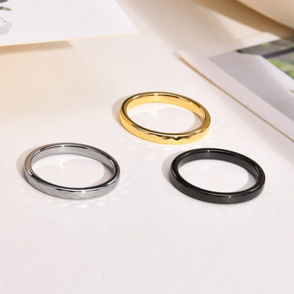 Rockyu タングステン 多面カットリング 2mm メンズ レディース 指輪 シルバー ゴールド ブラック ピンクゴールド 鏡面＆マット仕上げ 男女兼用