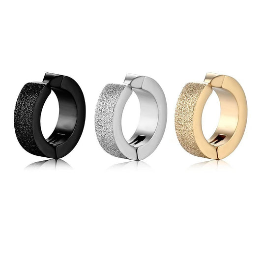 Rockyu ピアス メンズ レディース チタン フープ リング フェイク イヤリング 金属アレルギー対応