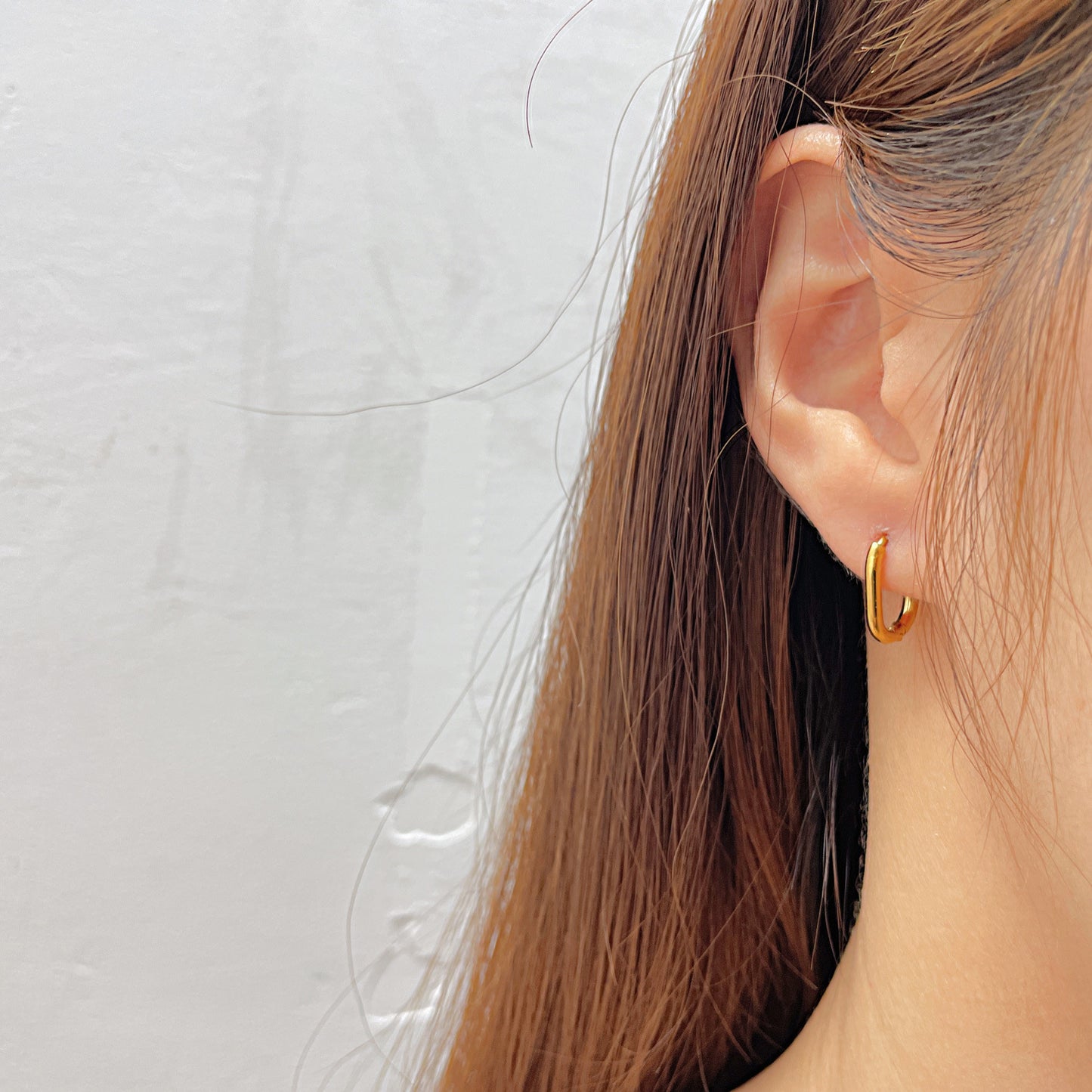 Rockyu レディース ピアス ゴールド シルバー 四角フープピアス 18×12mm ステンレス鋼 金属アレルギー対応 シンプル