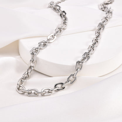 Rockyu ネックレス レディース ゴールド＆シルバー ステンレススチール チェーン チョーカー 調整可能 太め ファッションアクセサリー