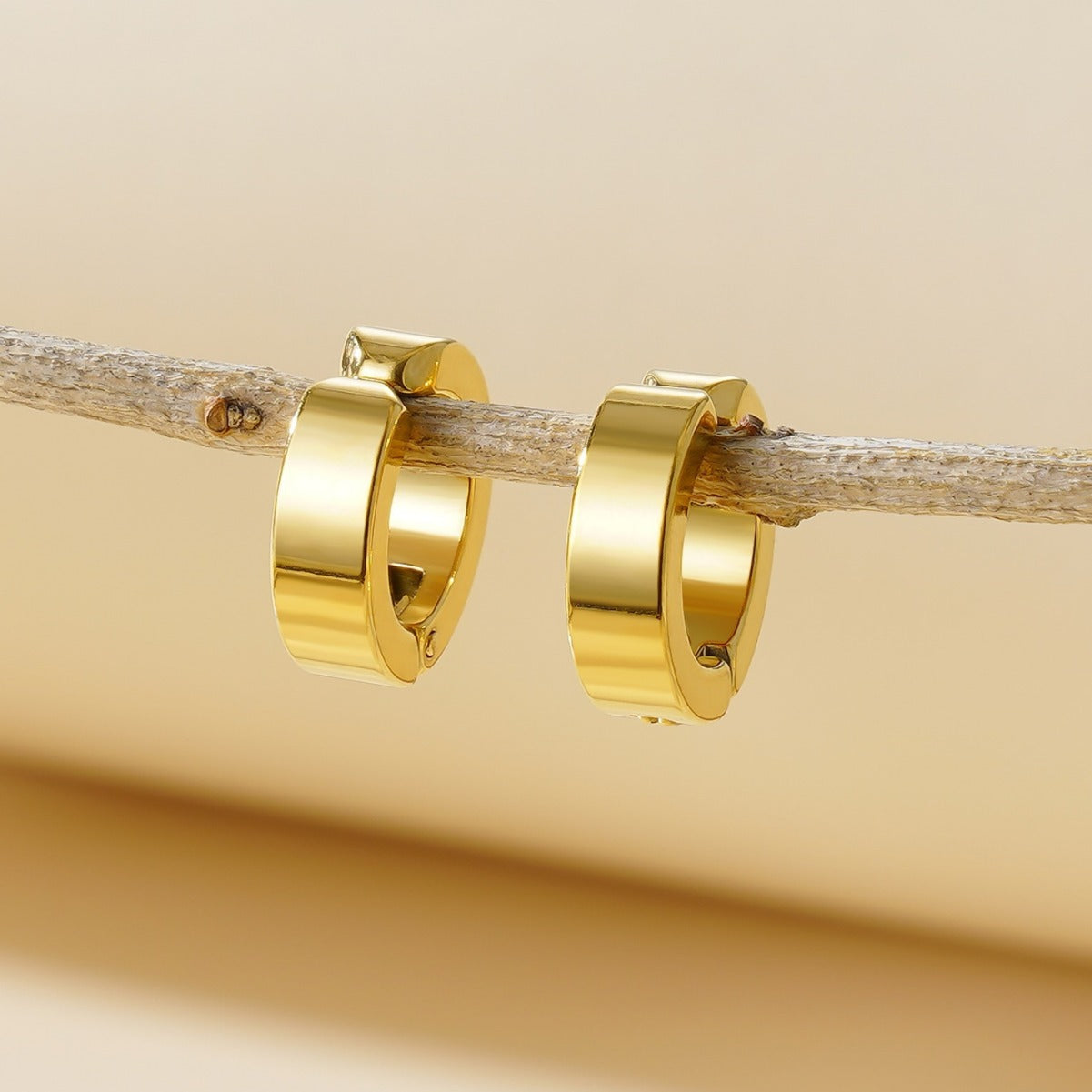 Rockyu ピアス メンズ レディース フープ シルバー ブラック ゴールド ステンレス 金属アレルギー対応