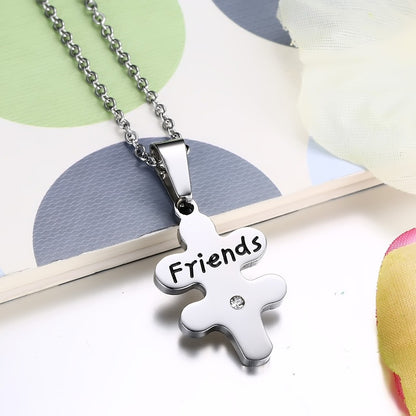 Rockyu ネックレス メンズ レディース ハート パズル ペンダント シルバー チタン アレルギー対応