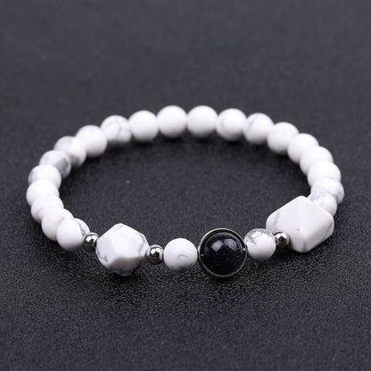 Rockyu ブレスレット レディース メンズ 天然石 パワーストーン 数珠 ピラミッド型ビーズ タイガーアイ ラピスラズリ ブラックオニキス 誕生日 プレゼント