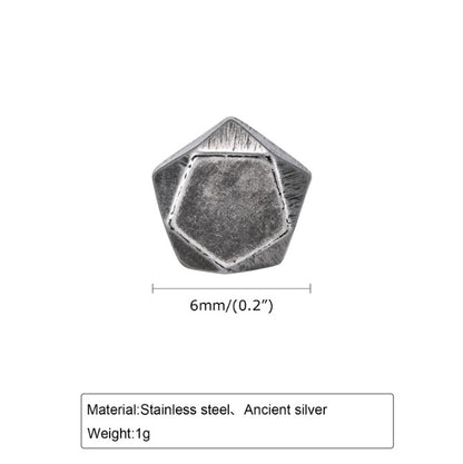 Rockyu メンズ ピアス ステンレス 多面カット シンプルデザイン ブラック 金属アレルギー対応