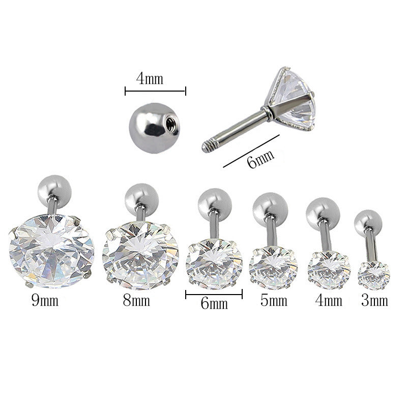 Rockyu レディースピアス シルバー925 スタッドタイプ カラフルクリスタル 多形カット ジュエリー