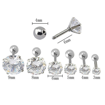 Rockyu レディースピアス シルバー925 スタッドタイプ カラフルクリスタル 多形カット ジュエリー