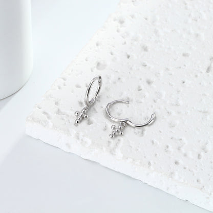 Rockyu ピアス レディース クロスフープ ゴールド&シルバー925 鏡面仕上げ アレルギー対応