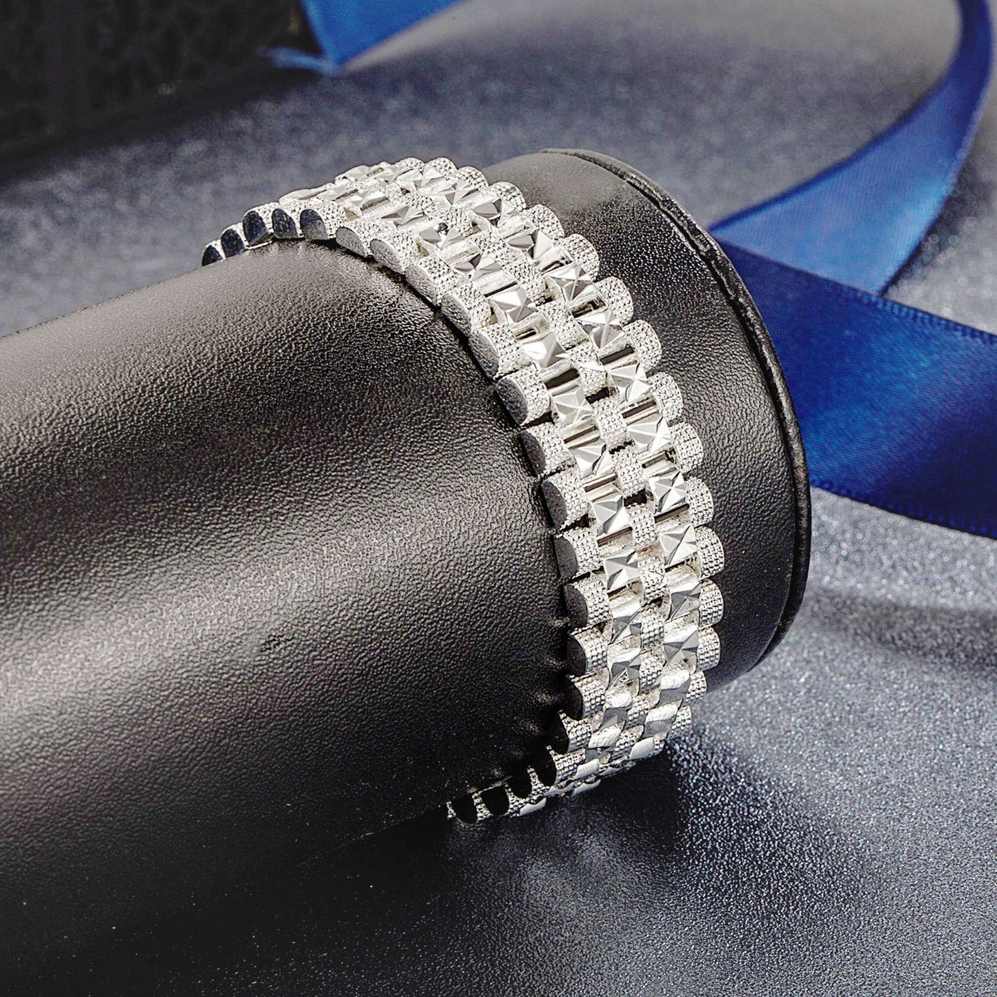 Rockyu メンズ ブレスレット 幅広 18K ゴールド ステンレス おしゃれ ジュエリー 豪華 ゴールドカラー シルバー選択可