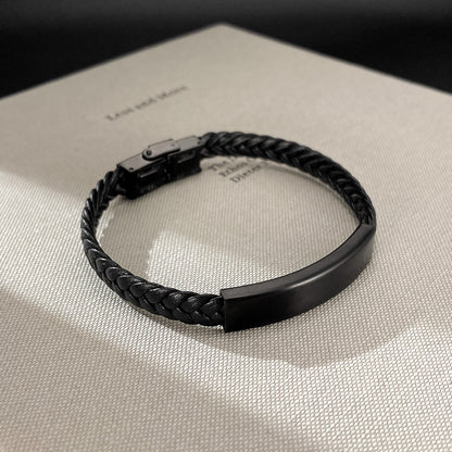 Rockyu ブレスレット メンズ バングル ステンレス レザーブレスレット ブラック 各種類ブレスレット チェーン アレルギー対応ブレスレット かっこいい ファッション アクセサリー