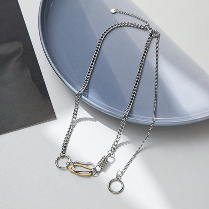 Rockyu ネックレス レディース シルバー チェーン スプリングデザイン ロック風 ヒップホップ おしゃれ アクセサリー