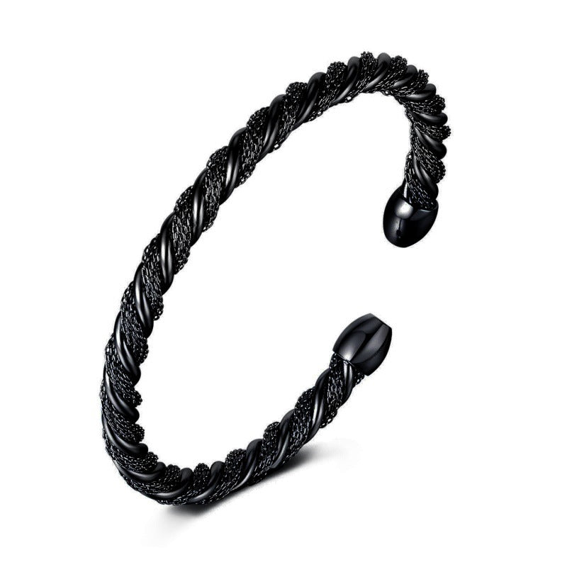 バングル レディース ゴールド ツイストデザイン ステンレス C型