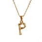 Rockyu ネックレス レディース ゴールド 18金 女性用 アルファベット ペンダント イニシャルネックレス 細い 鎖骨チェーン 恋人 記念 ファッションアクセサリー