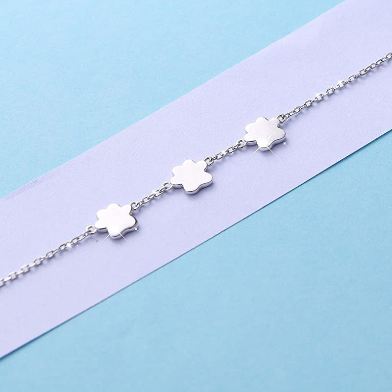 Rockyu ブレスレット レディース 肉球モチーフ シルバー925 猫好き可愛いチェーンアクセサリー