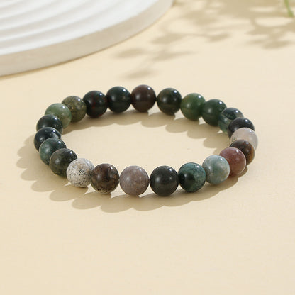 Rockyu ブレスレット レディース 天然石 ビーズブレスレット 瑪瑙 オニキス アンティーク風