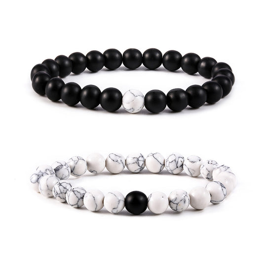 Rockyu ブレスレット メンズ レディース 天然石 数珠チェーン ステンレス アレルギー対応