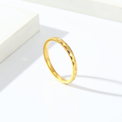 Rockyu タングステンリング 多面カット メンズ レディース シンプル 指輪 2mm 幅