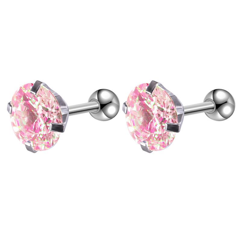 Rockyu レディースピアス シルバー925 スタッドタイプ カラフルクリスタル 多形カット ジュエリー