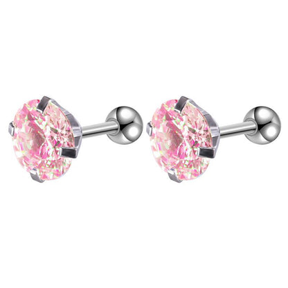 Rockyu レディースピアス シルバー925 スタッドタイプ カラフルクリスタル 多形カット ジュエリー