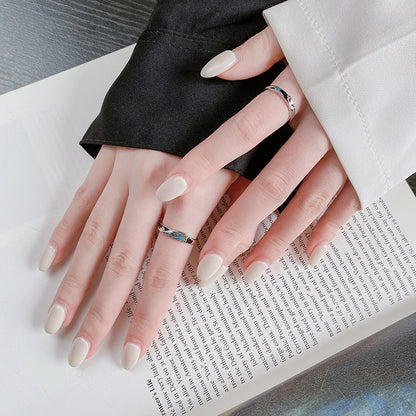 Rockyu 指輪 レディース フリーサイズ シルバー925 波・月モチーフ ブルーエナメル ペアリング風デザイン