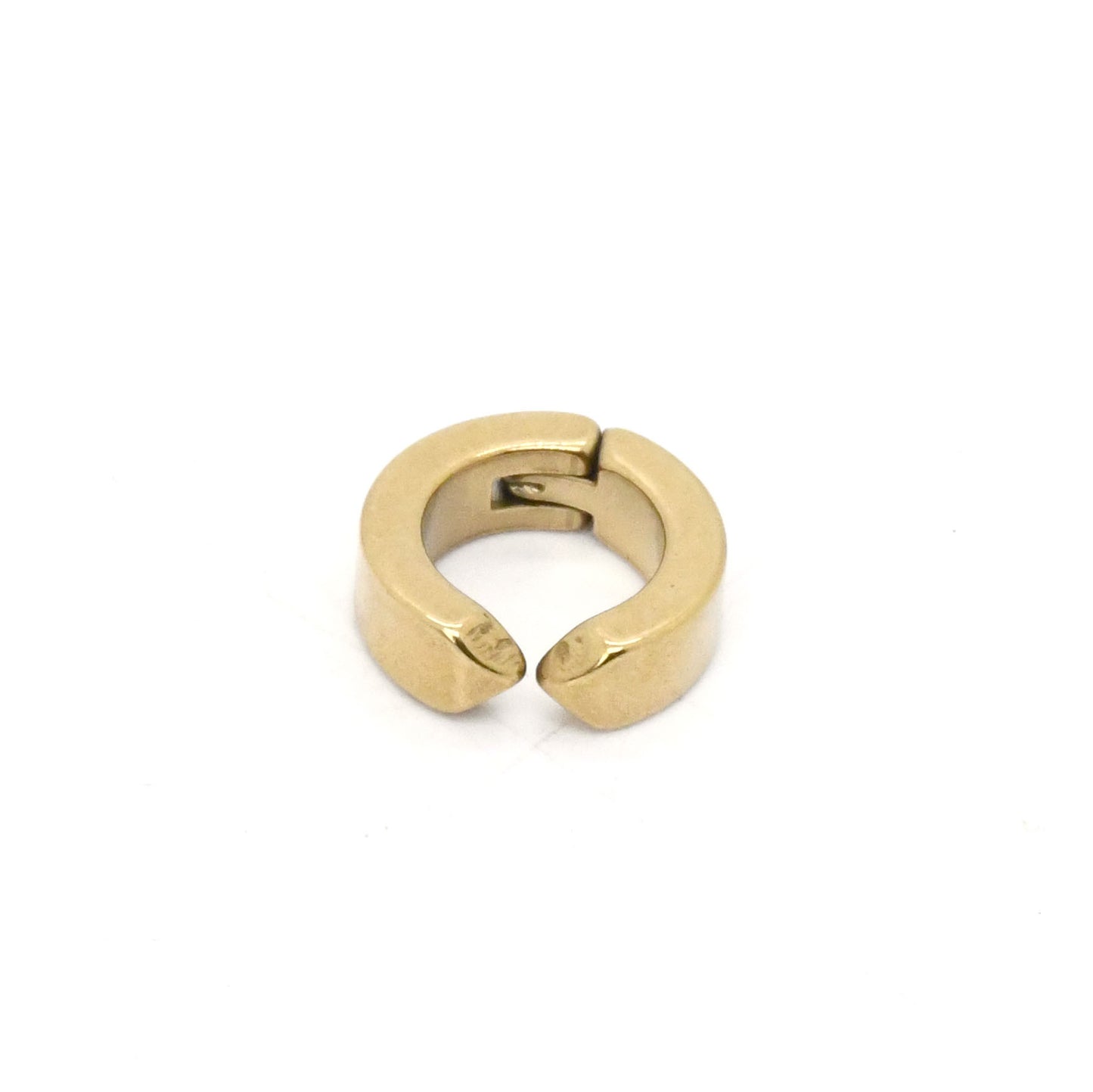 Rockyu ピアス メンズ フェイク フープ チタン製 シルバー&カラーバリエ 穴不要 光面リングイヤリング