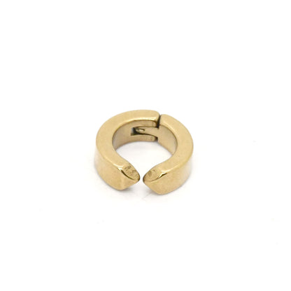 Rockyu ピアス メンズ フェイク フープ チタン製 シルバー&カラーバリエ 穴不要 光面リングイヤリング