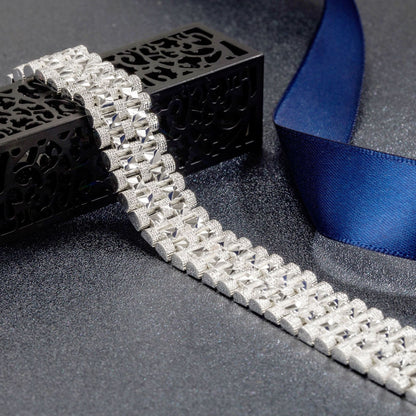 Rockyu メンズ ブレスレット 幅広 18K ゴールド ステンレス おしゃれ ジュエリー 豪華 ゴールドカラー シルバー選択可