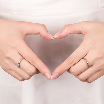 Rockyu ペアリング 2個セット S925 純銀製 指輪｜フリーサイズ 調整可能 ゴールド×シルバー