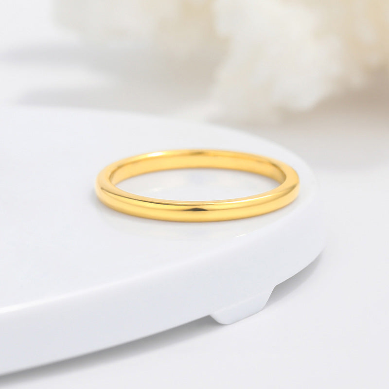 Rockyu タングステン細身リング レディース 2mm クラシック鏡面 指輪