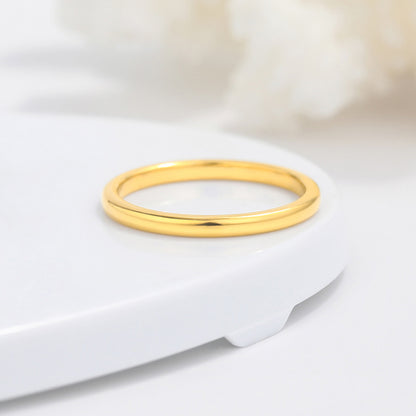 Rockyu タングステン細身リング レディース 2mm クラシック鏡面 指輪