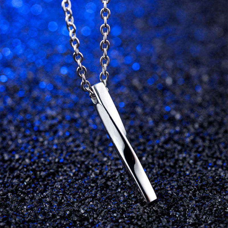 Rockyu メンズネックレス スティックペンダント シルバー ゴールド ブラック サージカルステンレス 50cmチェーン