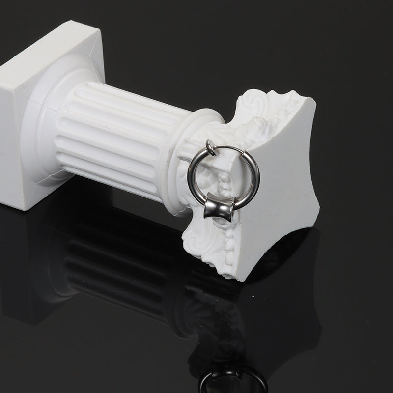 Rockyu フープピアス メンズ レディース シルバー ステンレス 中折れ リング