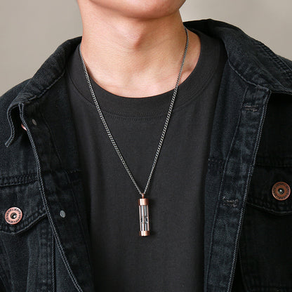 Rockyu 砂時計メモリアルネックレス メンズ レディース