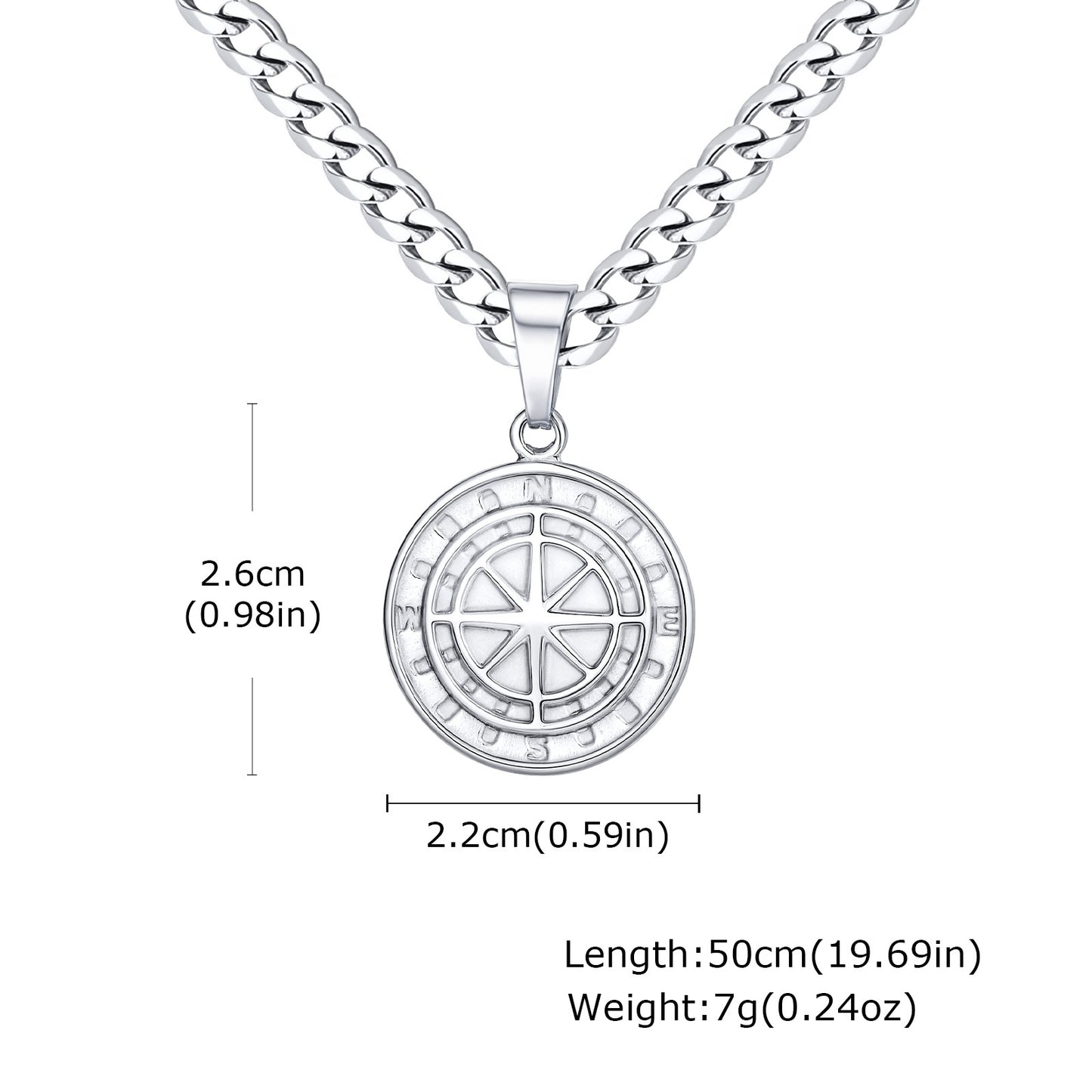 Rockyu ネックレス メンズ シルバー ゴールド ブラック コイン 星形ペンダント チタン製 アクセサリー