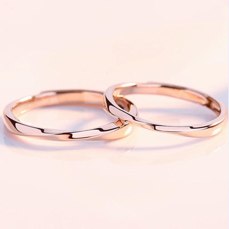 Rockyu ツイストデザイン ペアリング｜シルバー925 フリーサイズ 結婚・婚約指輪