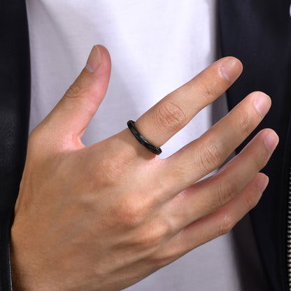 Rockyu メンズリング ステンレス モビウスデザイン クールパンク系 おしゃれ男性指輪 ニューヨークスタイル