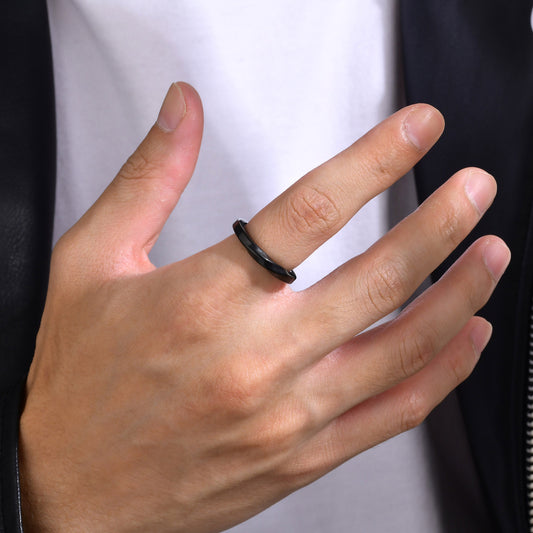 Rockyu メンズリング ステンレス モビウスデザイン クールパンク系 おしゃれ男性指輪 ニューヨークスタイル