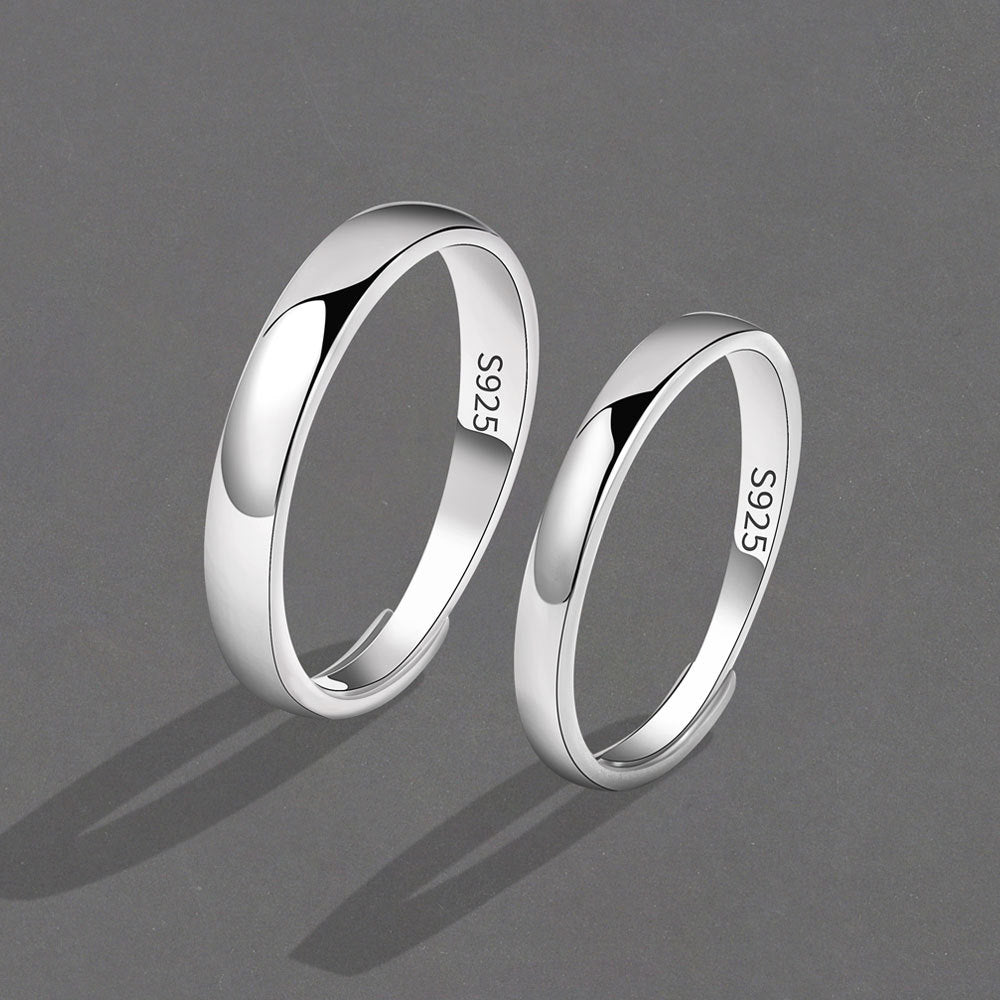 Rockyu 指輪 ペアリング メンズ レディース フリーサイズ 鏡面仕上げ シルバー925 結婚・婚約対応