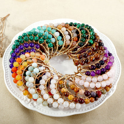 Rockyu フープピアス レディース 天然石 ターコイズ ホワイトムーンストーン ゴールド ワイヤーラップ 大ぶりピアス ギフト 誕生日 クリスマス