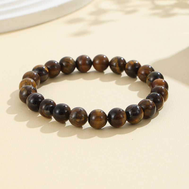 Rockyu ブレスレット レディース 天然石 ビーズブレスレット 瑪瑙 オニキス アンティーク風