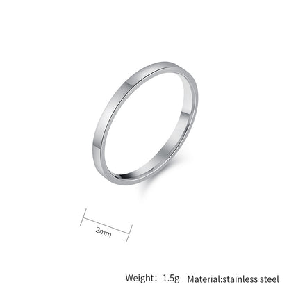 Rockyu ステンレスリング レディース＆メンズ兼用 シンプル鏡面仕上げ 2〜10mm 幅広サイズ展開