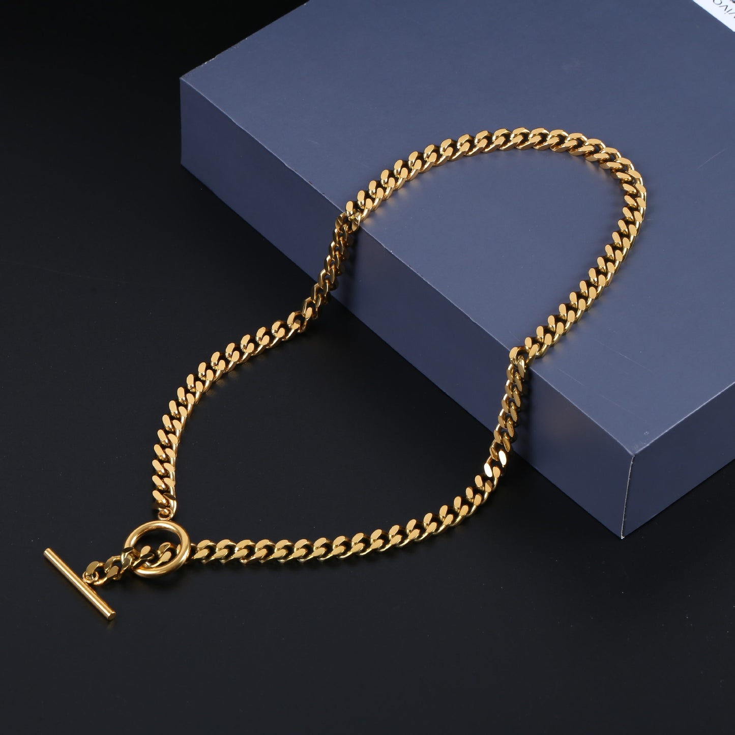 Rockyu ネックレス レディース ゴールド シルバー 喜平チェーン マンテルチョーカー チタン製 アクセサリー