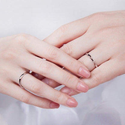 Rockyu ツイストデザイン ペアリング｜シルバー925 フリーサイズ 結婚・婚約指輪