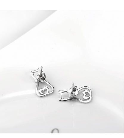 Rockyu 猫モチーフ シルバー925 ピアス レディース｜キュートで上品なハワイアン風アクセサリー