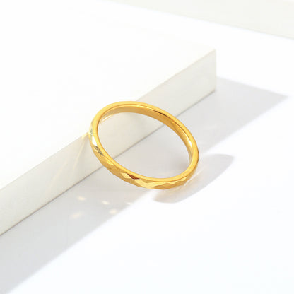 Rockyu タングステンリング 多面カット メンズ レディース シンプル 指輪 2mm 幅