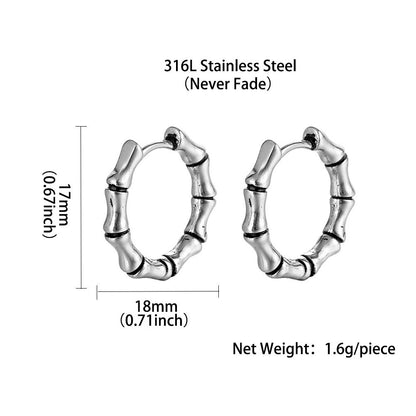 Rockyu ピアス メンズ フープ シルバー ステンレススチール 金属アレルギー対応