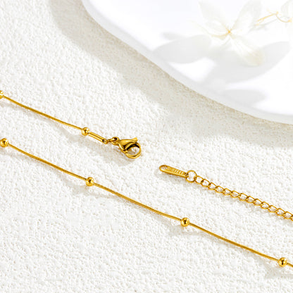 Rockyu ネックレス レディース 細め チェーン ピンクゴールド ステンレス シンプル おしゃれ