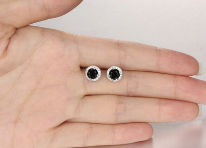 Rockyu ピアス レディース 18金仕上げ 大粒ジルコニア ゴールド＆シルバー＆ブラック 韓国風